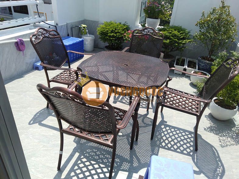 Bàn ghế ngoài trời hợp kim nhôm ZX M034H034-2